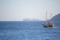 Little pleasure boat on the aegean sea