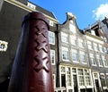 Amsterdammertje, traditional dutch pole in Amsterdam, the Netherlands Royalty Free Stock Photo