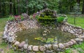 Little pond decorated with stones