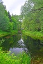 A little pond in Dendrology garden in Pereslavl-Zalessky city