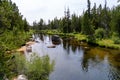 Little Popo Agie River, near Lander, Wyoming, with calm water Royalty Free Stock Photo