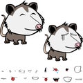 Little possum character cartoon set Royalty Free Stock Photo