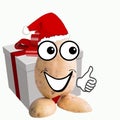 Little potato man with big gift