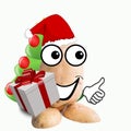 Little potato man with gift