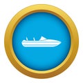 Little powerboat icon blue vector isolated