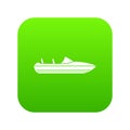 Little powerboat icon digital green