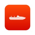 Little powerboat icon digital red