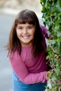 Little preteen girl in park Royalty Free Stock Photo