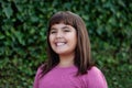 Little preteen girl in park Royalty Free Stock Photo