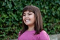 Little preteen girl in park Royalty Free Stock Photo