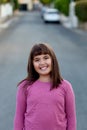 Little preteen girl in park Royalty Free Stock Photo