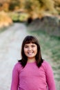 Little preteen girl in park Royalty Free Stock Photo