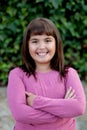 Little preteen girl in park Royalty Free Stock Photo