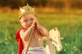 Little Prince with a crown on the head Royalty Free Stock Photo