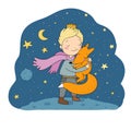 The Little Prince.A fairy tale about a boy, a rose, a planet and a fox. Royalty Free Stock Photo