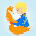 Little prince and the fox Royalty Free Stock Photo