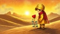The Little Prince and rose, love concept, Saint Valentine card