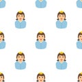 Little Princess Avatar Icon Seamless Pattern Royalty Free Stock Photo