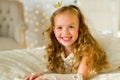 Little princess on the bed Royalty Free Stock Photo