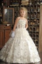 Little princess in white dress Royalty Free Stock Photo