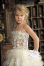 Little princess in white dress Royalty Free Stock Photo