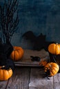 Little pumpkins on Halloween table