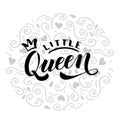 little queen with hearts background