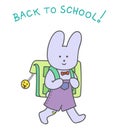 The little Rabbit goes to school