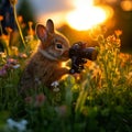 Little rabbit taking pictures