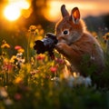 Little rabbit taking pictures