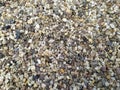 Little raw rocks and gravel minerals as natural stones background with crushed and rough material at a rough coast or rocky beach Royalty Free Stock Photo