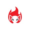 Little Red Ant Head Small Insect Fire Logo