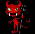 Little Red Cartoon Devil Royalty Free Stock Photo