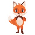 Little red fox is very suprised and shoked