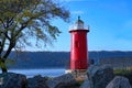 Little red lighthouse at Jeffrey`s Hook Royalty Free Stock Photo