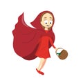 Little Red Ridding Hood for children. Vector cartoon clip art for babies. Fairytale illustration.