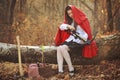 Little red riding hood with a crossbow