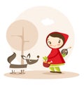 Little Red Riding Hood funny cartoon Royalty Free Stock Photo