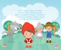 Little Red Riding Hood, Template for advertising brochure,your text ,Cute Little Red Riding Hood, Kids and frame,child and frame