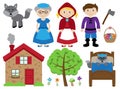 Little Red Riding Hood Themed Vector Collection Royalty Free Stock Photo