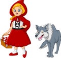 Little red riding hood with wolf Royalty Free Stock Photo