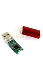 Little red USB flash drive Royalty Free Stock Photo
