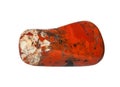 Little red and white red jasper and trumpet mineral on a white background.