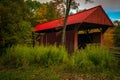 Little Red Wooden Covered Bridge spanning Sterling Brook