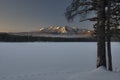 Little Redfish Lake Winter sunrise Royalty Free Stock Photo