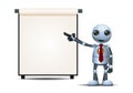 little robot businessman presentation on isolated white background
