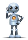 little robot businessman talking on phone