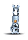 Little robot doing hand stand Royalty Free Stock Photo