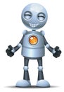 Little robot emotion in grinning face Royalty Free Stock Photo