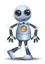 Little robot emotion in happy feet Royalty Free Stock Photo